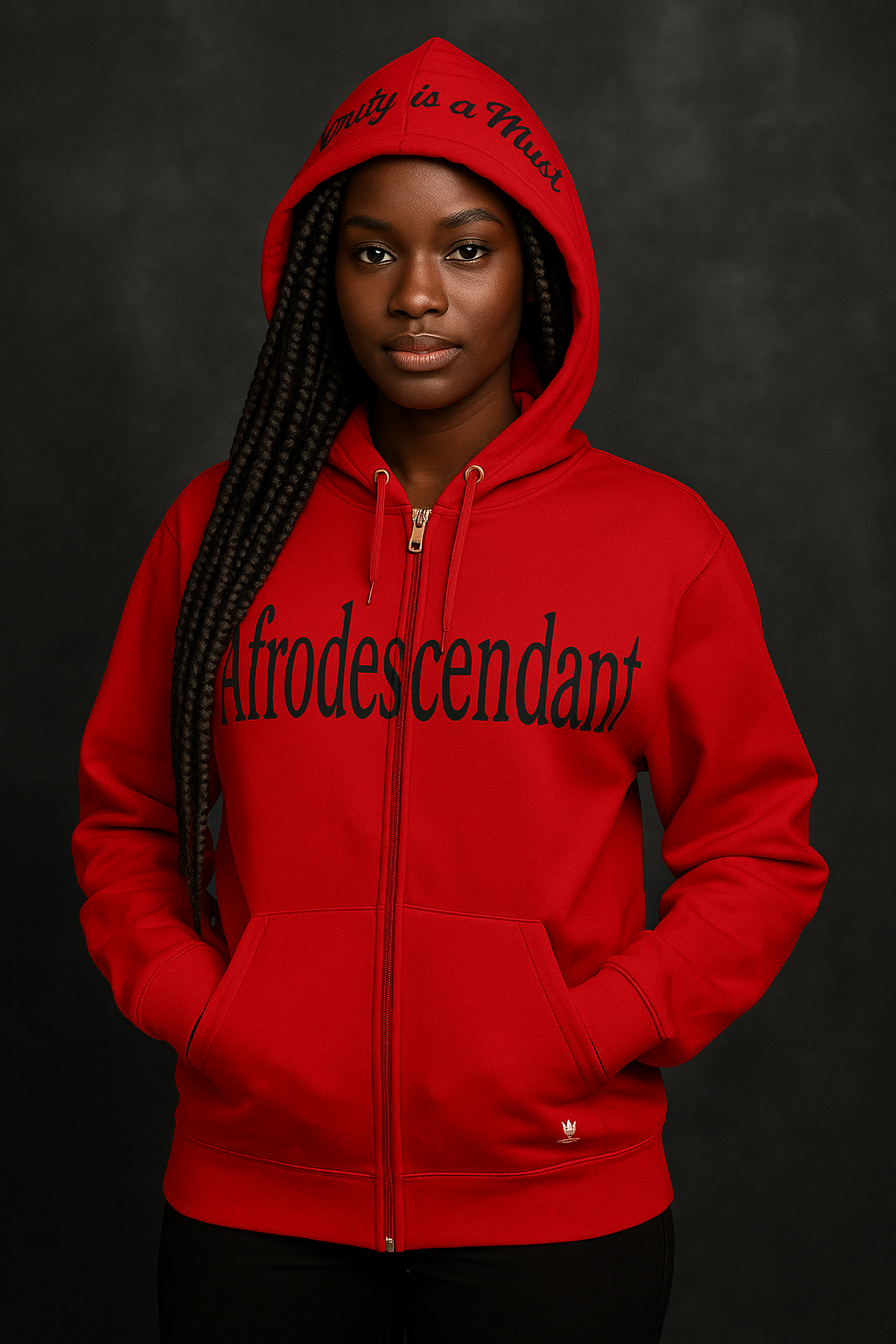Afrodescendant Breaking Chains in Flames Zip hoody