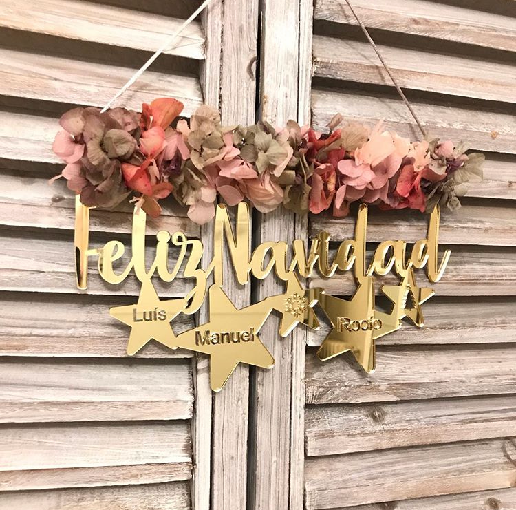 Miniatura: Cartel Navidad Estrellas y flores