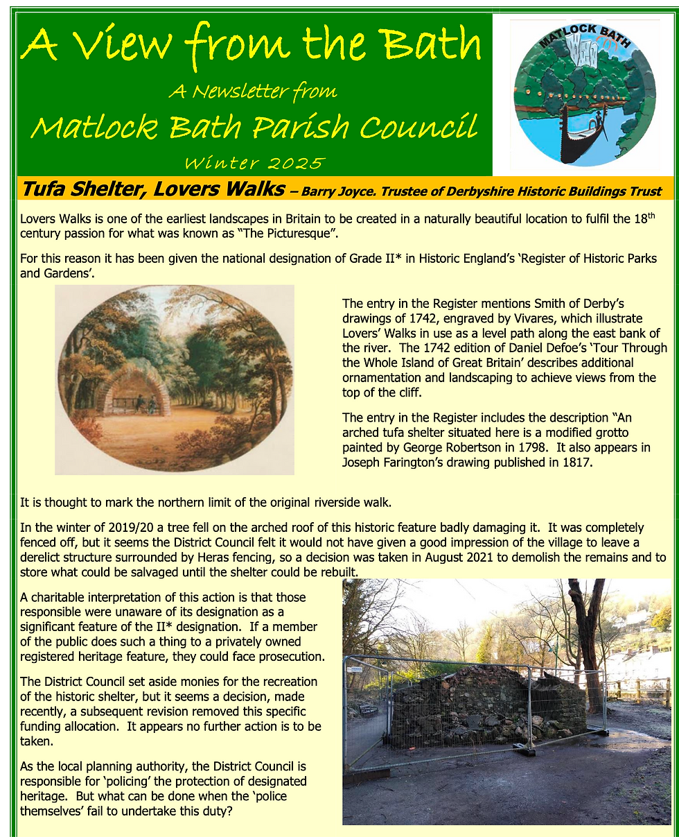 Tufa Shelter, Lovers' Walks