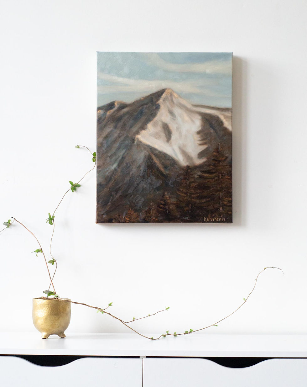 Thumbnail: "That mountain is calling", 40x50cm oil painting