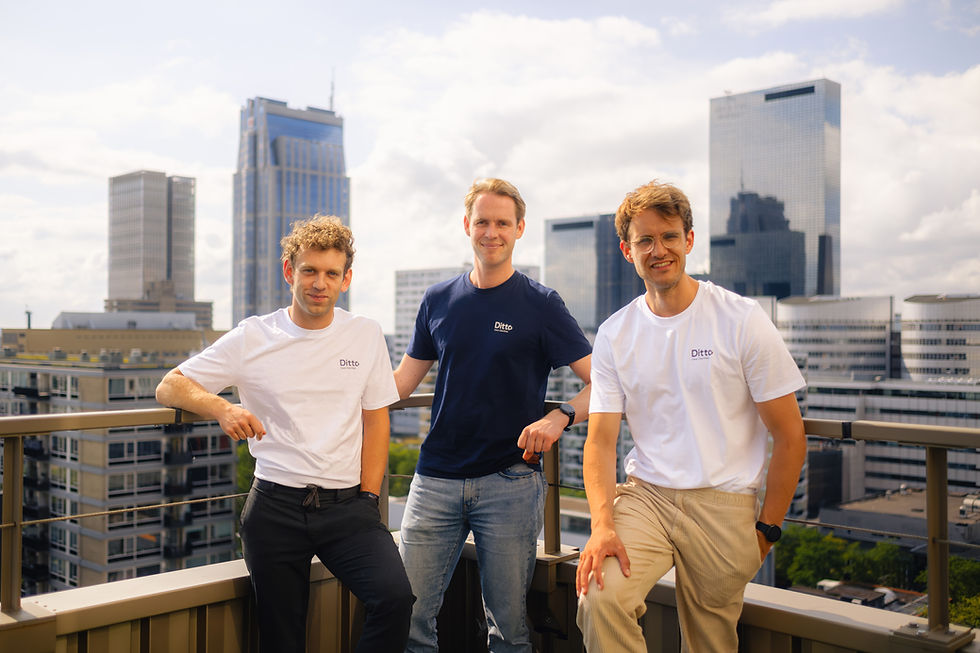 Oprichters Ditto van links naar rechts: Tobias Polak, Bart Voorn, Merlijn van Breugel