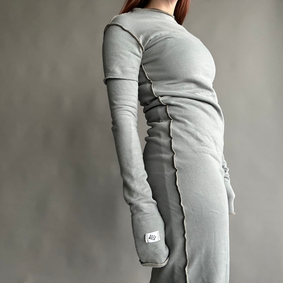 Thumbnail: rozewolk inside out sweat dress mint/grey