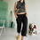 Thumbnail: low waist baggy linen capri trousers