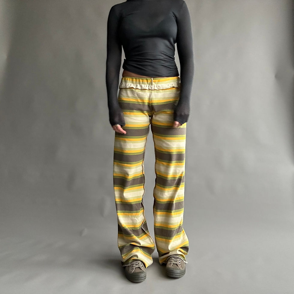 Thumbnail: rozewolk low waisted baggy trousers striped