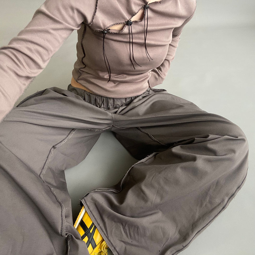 Thumbnail: rozewolk inside out baggy trousers dusty