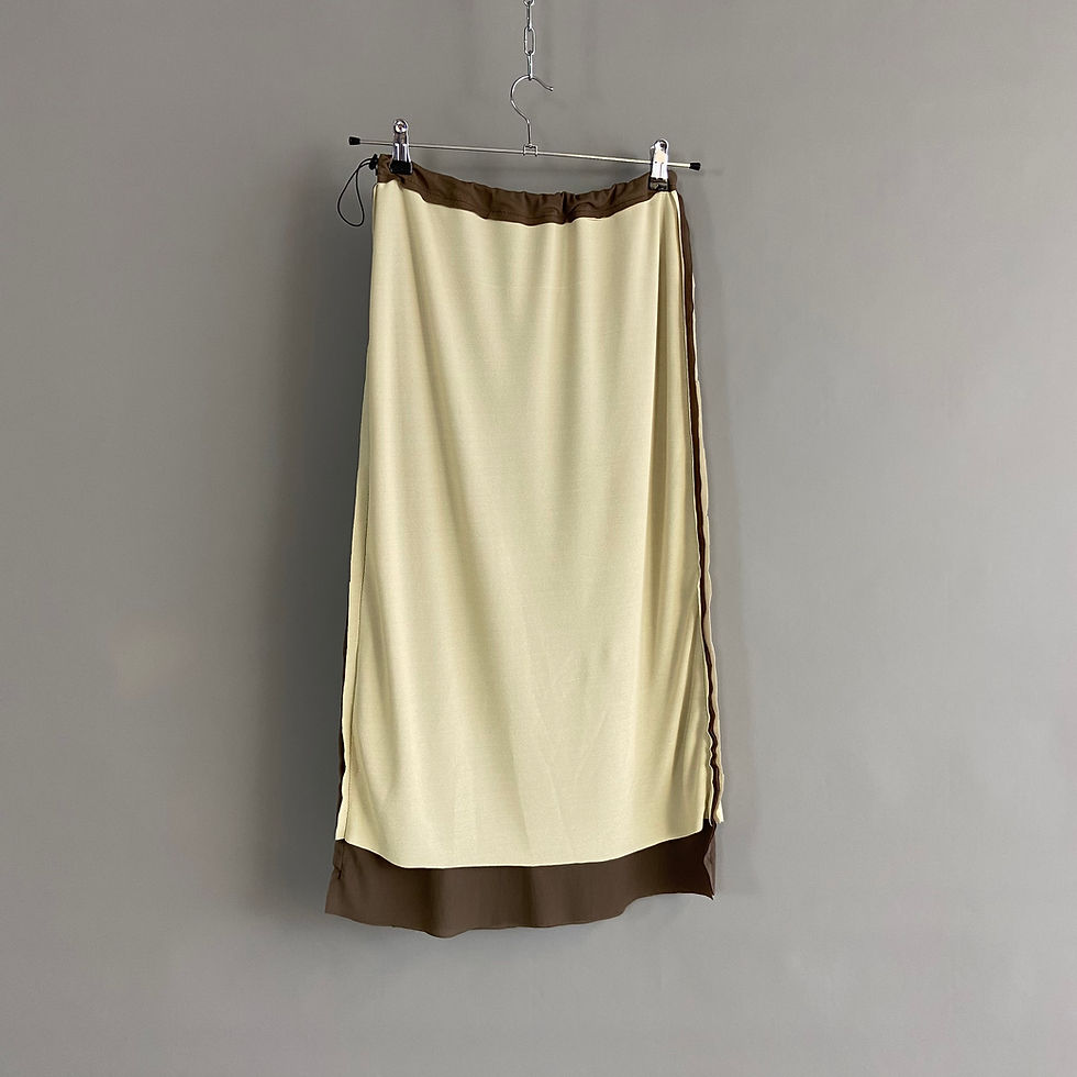 Thumbnail: rozewolk long layered skirt beige