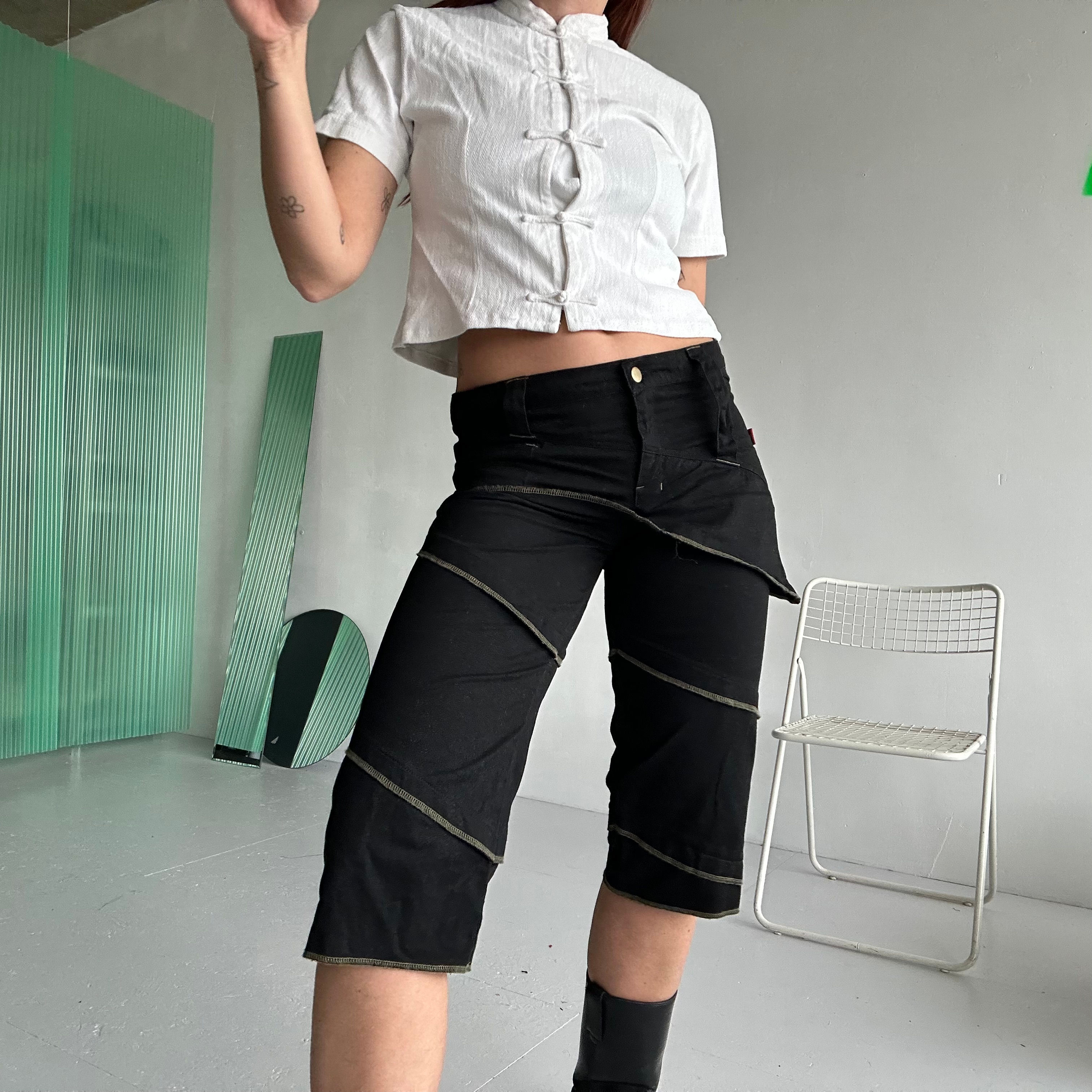 asymmetric capri skirt trousers
