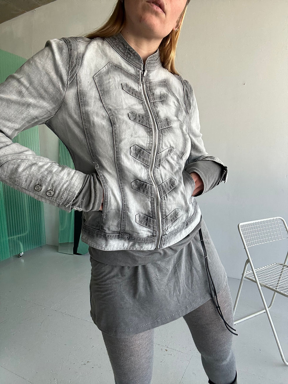 Thumbnail: washed military look jacket grey