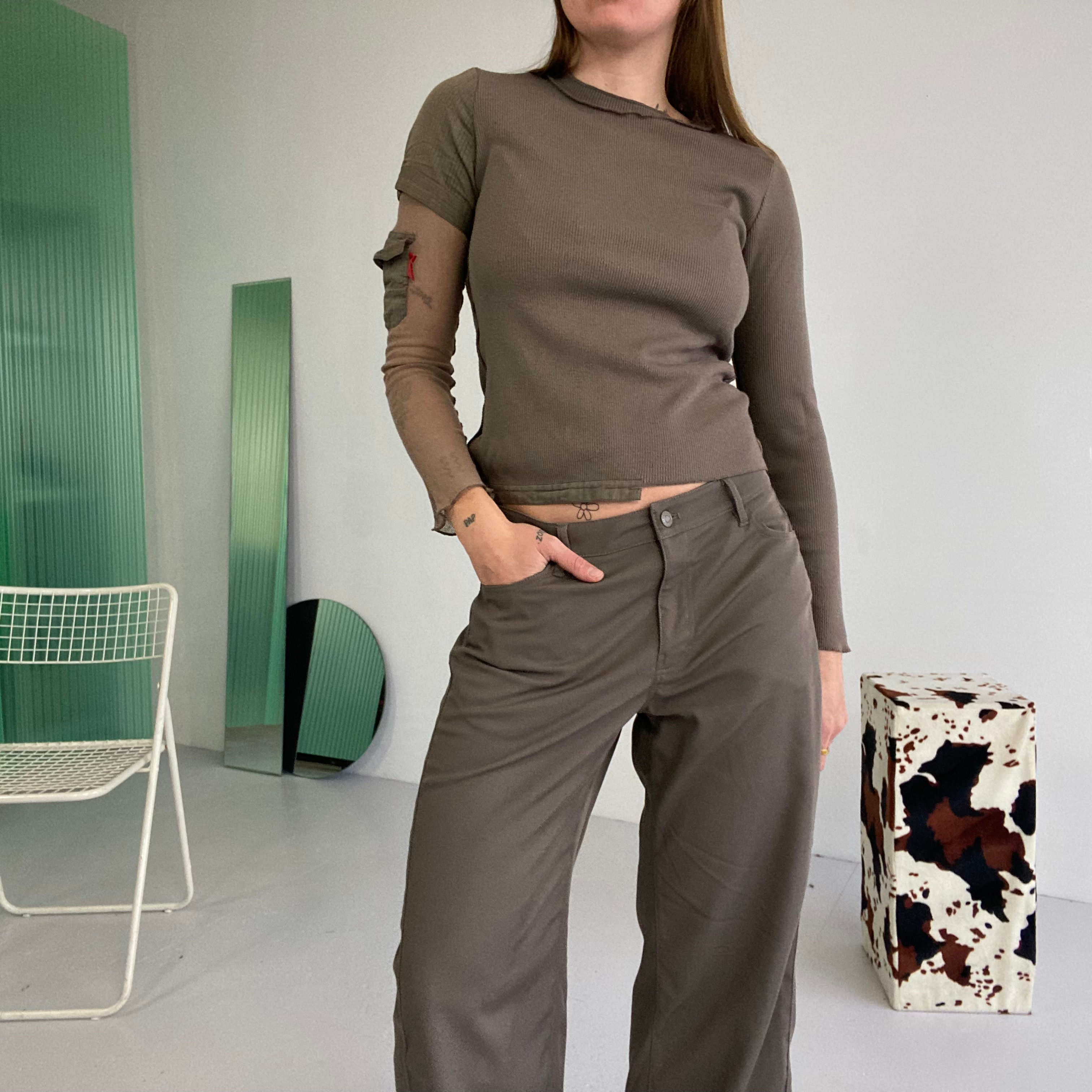 asymmetric cop copine mesh tee