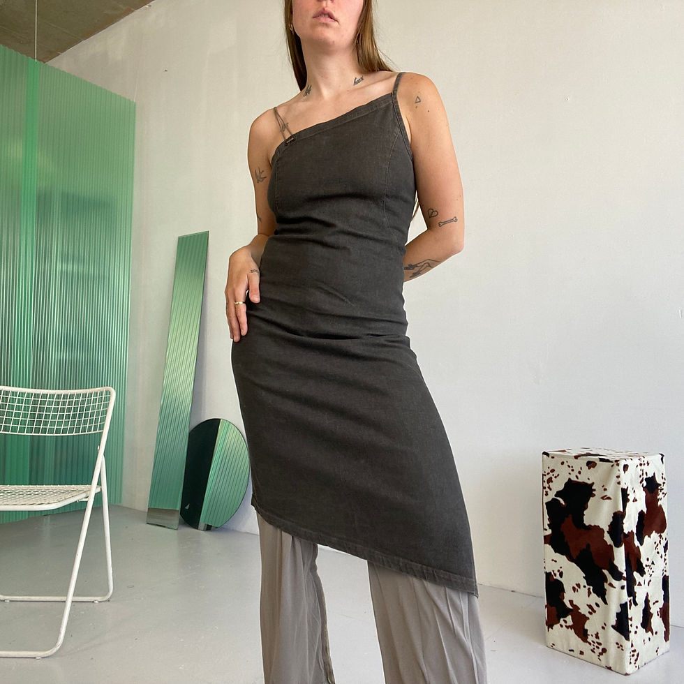 asymmetric cop copine dress