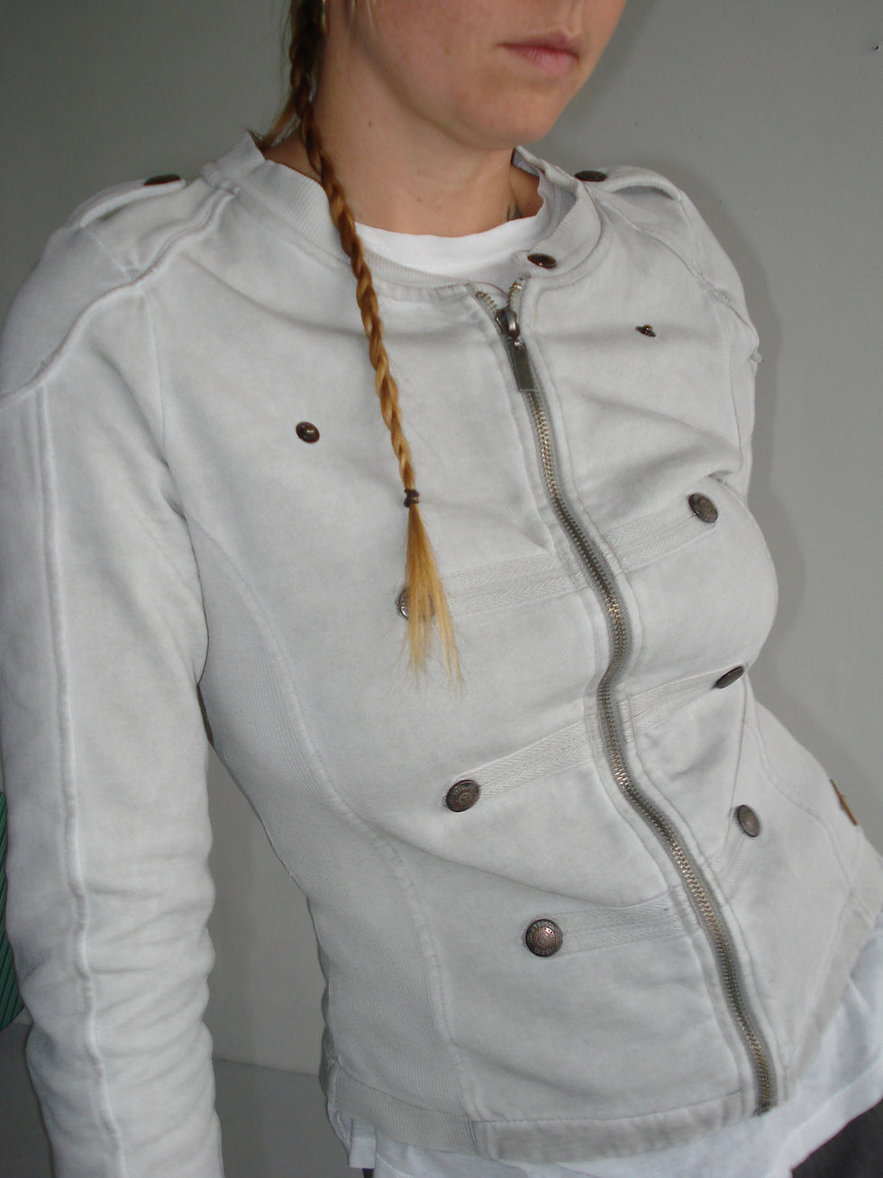 Thumbnail: washed military look cardigan