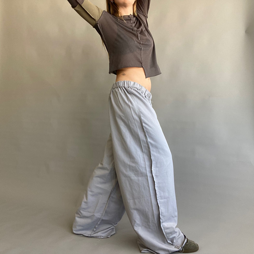 Thumbnail: rozewolk inside out baggy trousers distressed grey