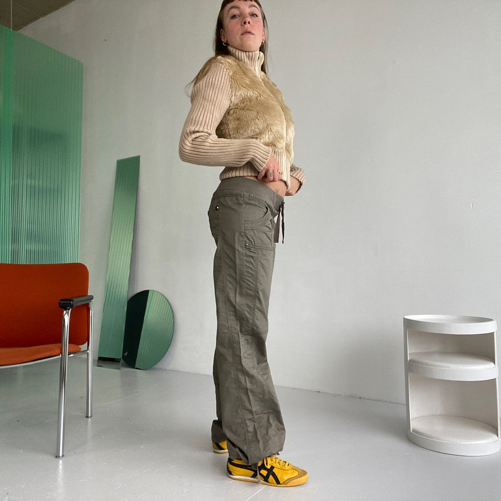 Thumbnail: baggy y2k cargo trousers kaki