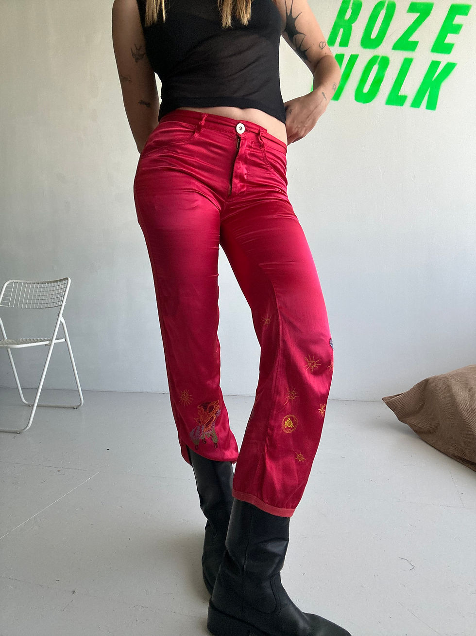 Thumbnail: michiko koshino cropped embroidery trousers