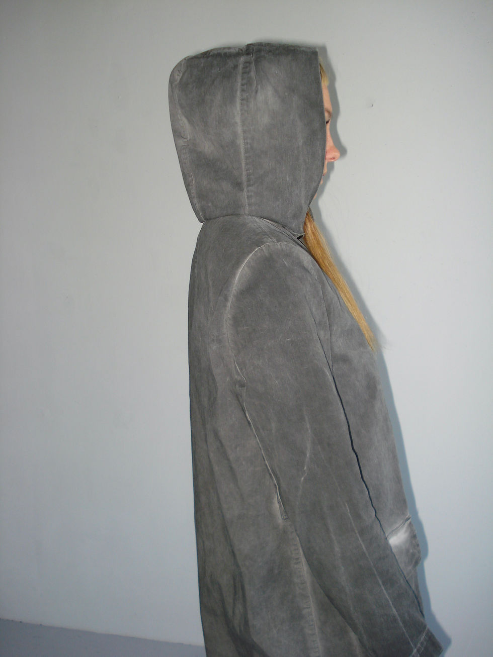Thumbnail: sarah pacini hooded washed canvas coat