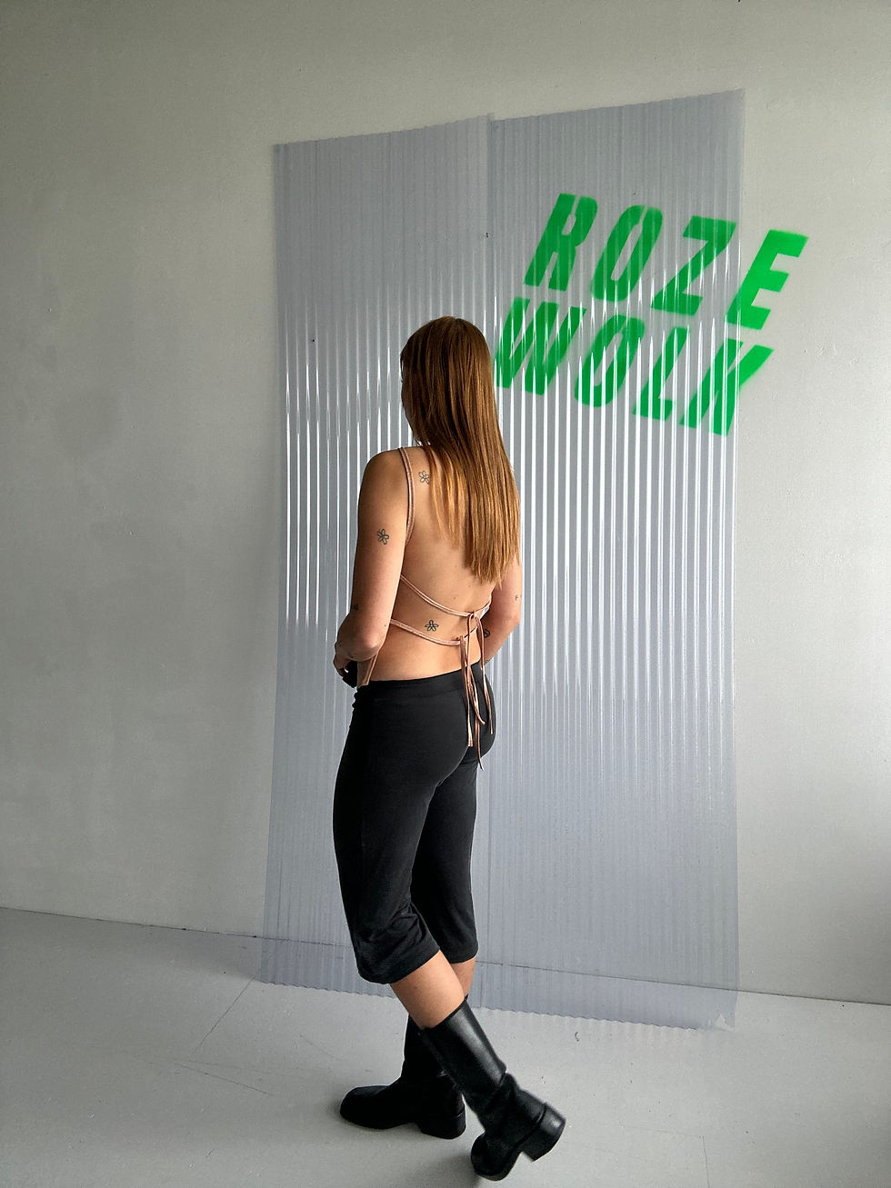 Thumbnail: rozewolk distressed leather top pink