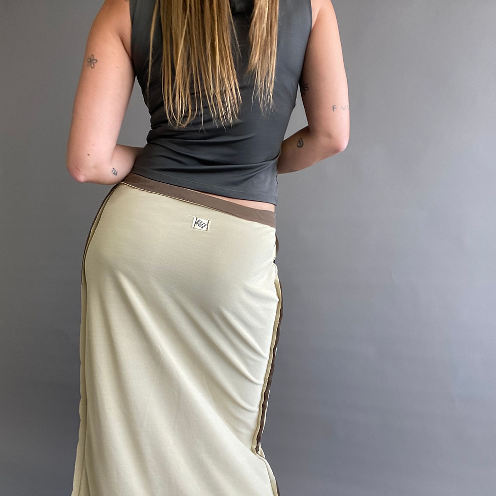 Thumbnail: rozewolk long layered skirt beige