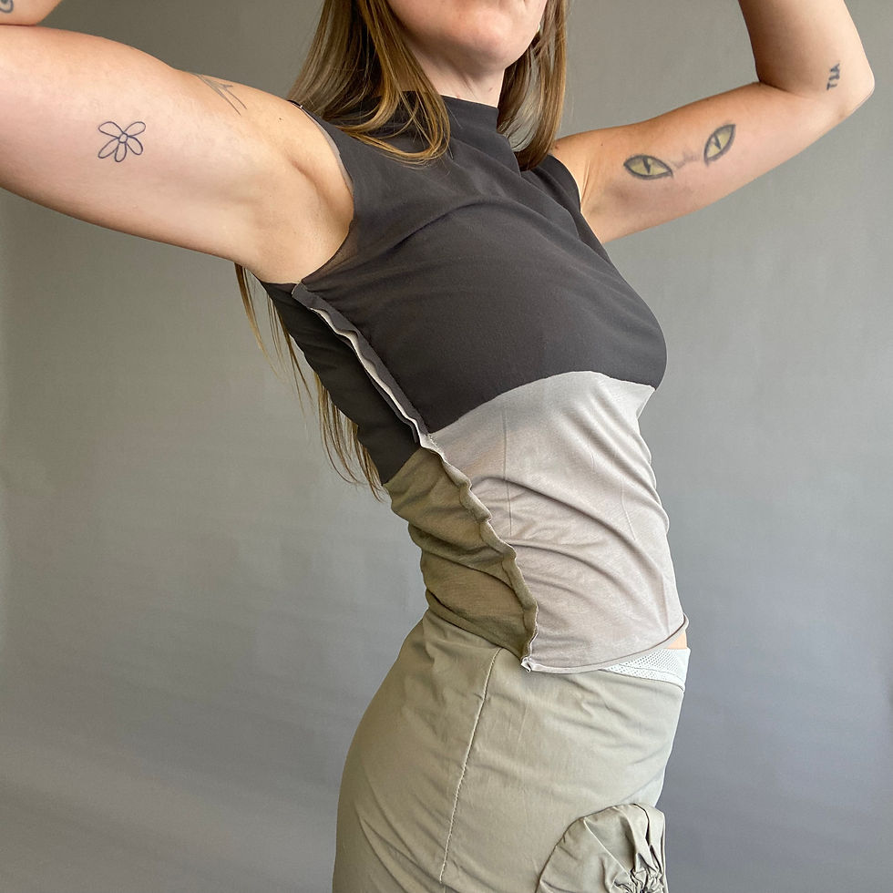 Thumbnail: distressed inside-out top