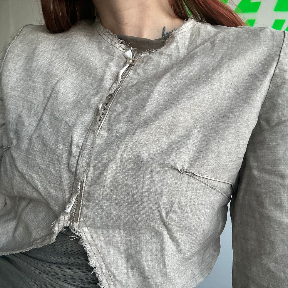Thumbnail: distressed sarah pacini jacket