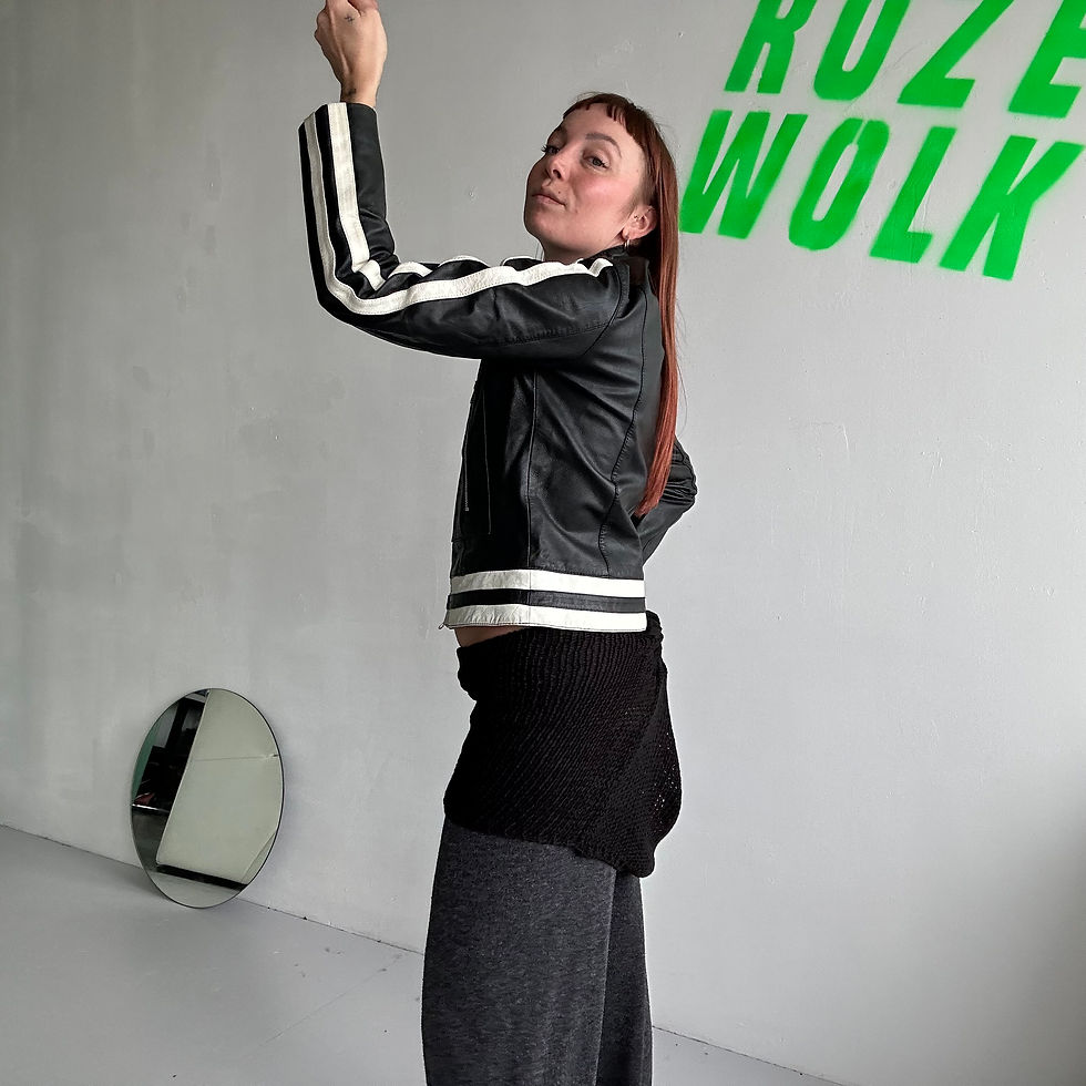 Thumbnail: real leather motor jacket black/white