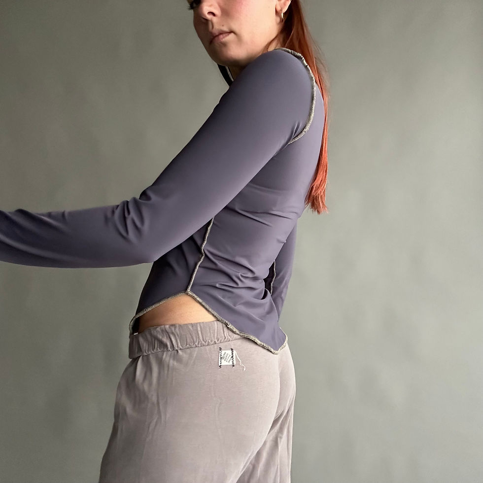 Thumbnail: rozewolk slouchy drawstring tee purple/kaki