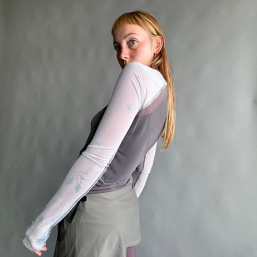 Thumbnail: rozewolk sheer raglan black / grey sleeve