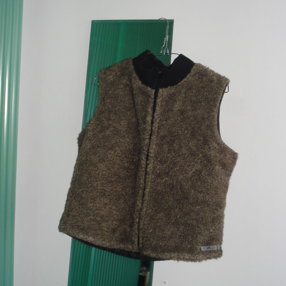 Thumbnail: teddy / jeans bodywarmer