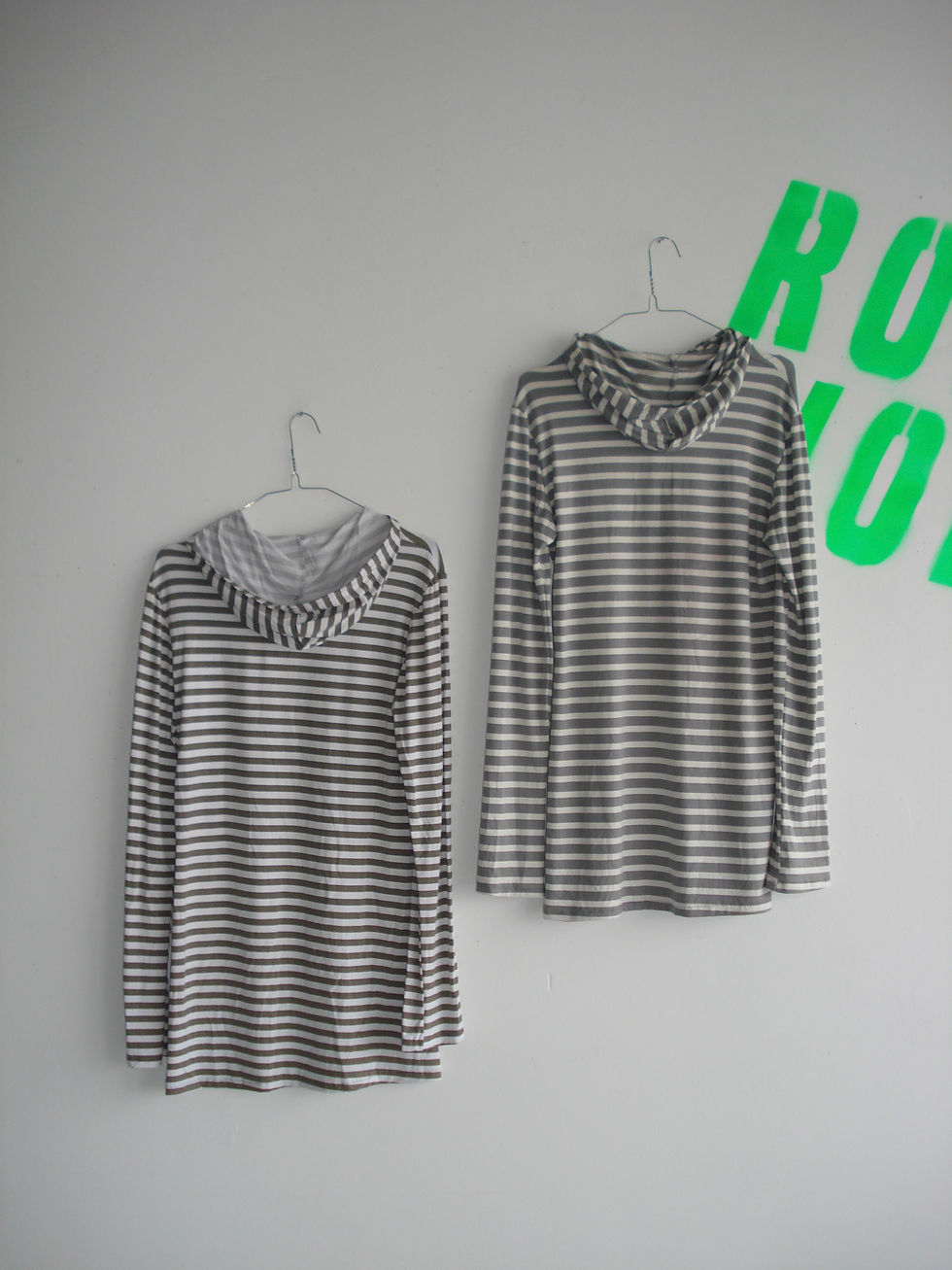 Thumbnail: hooded striped slouchy tee dress kaki