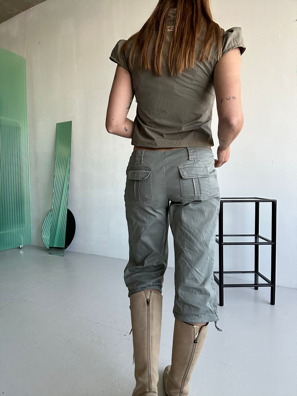 Thumbnail: low waist baggy capri trousers
