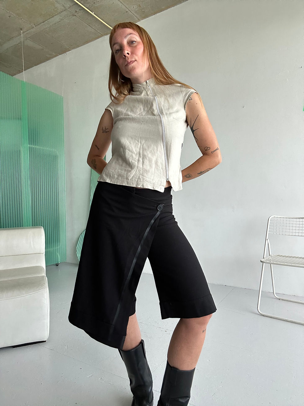 Thumbnail: cop copine wrap capri trousers
