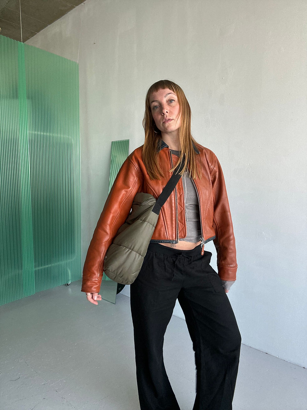 Thumbnail: diesel puffer sling bag/tote green