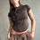 Thumbnail: rozewolk fitted drawstring tee brown