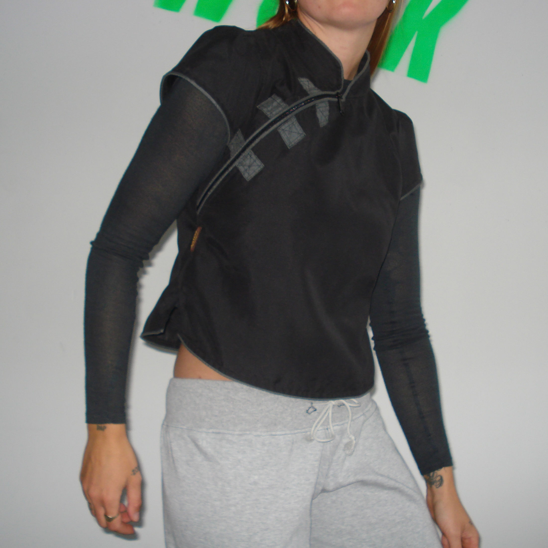 asymmetric blouse black