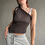 Thumbnail: rozewolk sheer one shoulder top grey