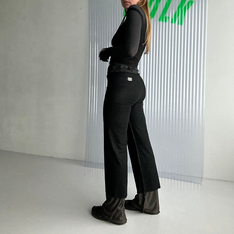 Thumbnail: rozewolk layered trousers black/brown