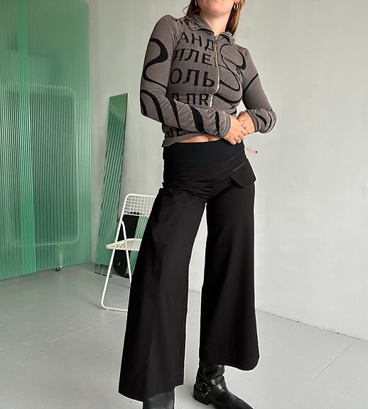 asymmetric cop copine trousers | ROZEWOLK