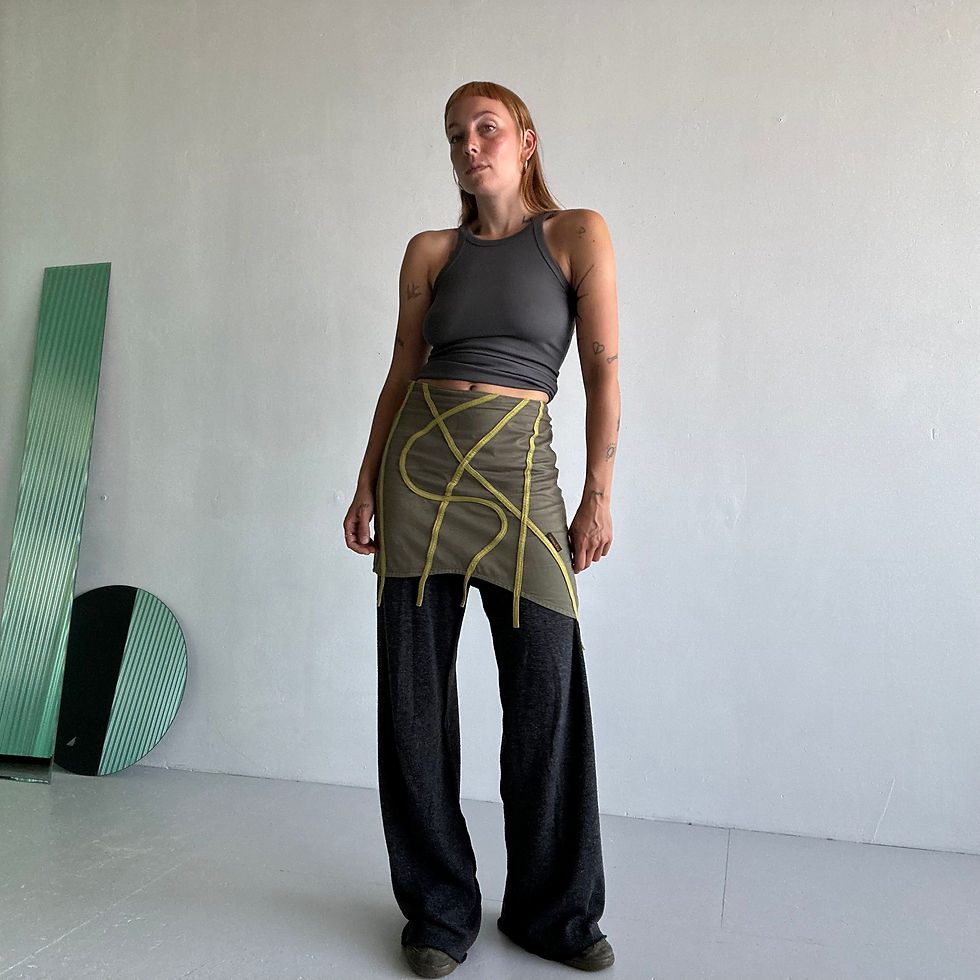 Thumbnail: y2k asymmetric contrast skirt