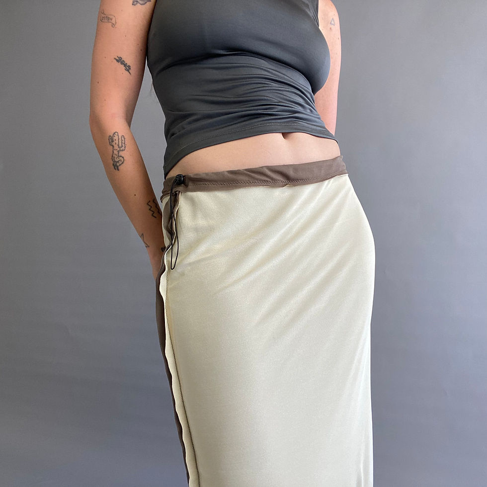 Thumbnail: rozewolk long layered skirt beige