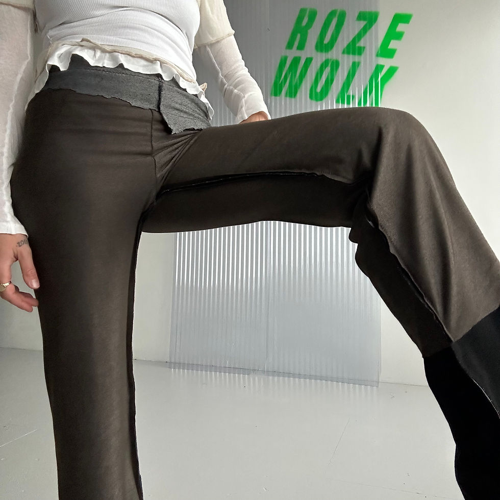 Thumbnail: rozewolk layered trousers brown/black