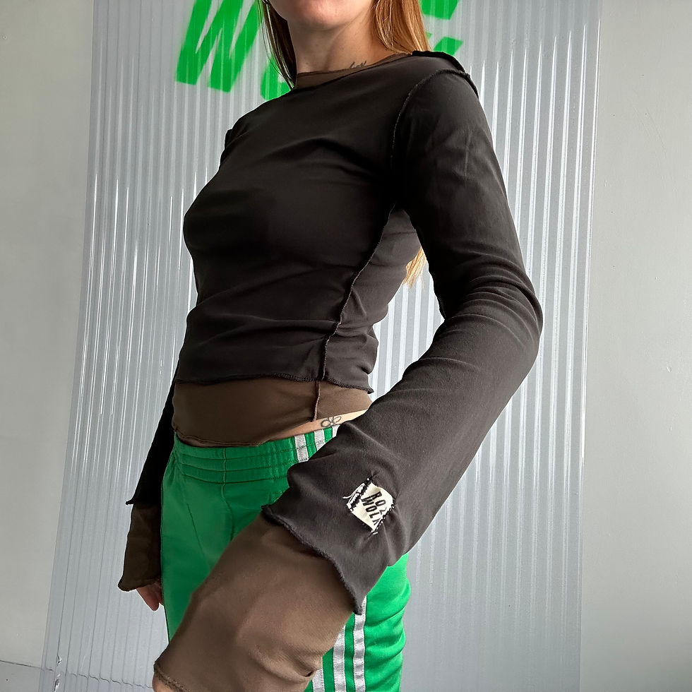 Thumbnail: rozewolk layered mesh long sleeve black