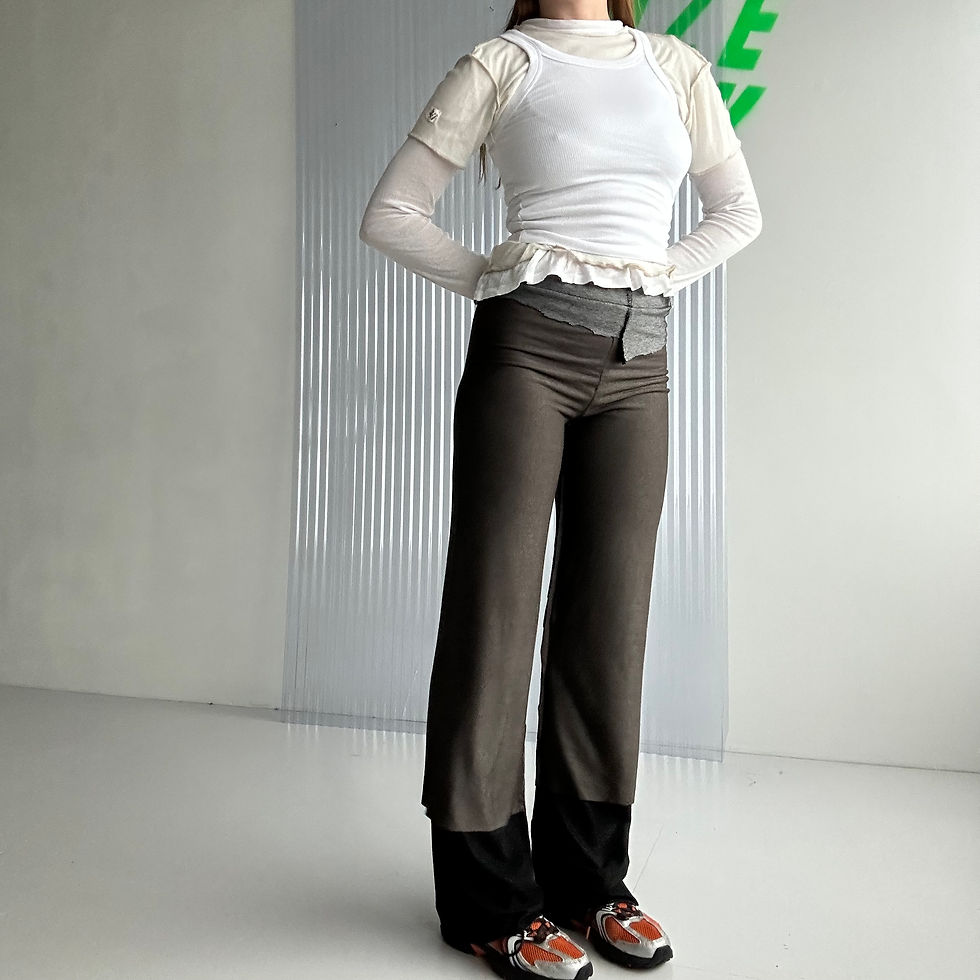 Thumbnail: rozewolk layered trousers brown/black