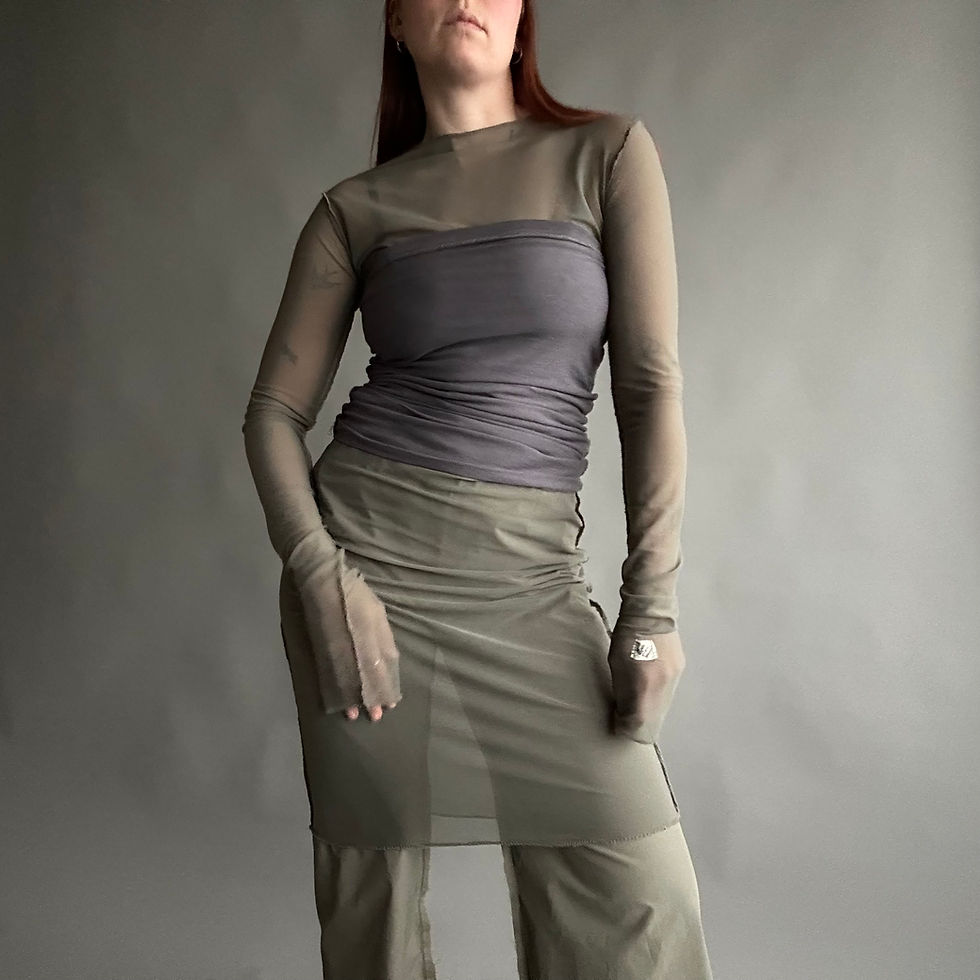 Thumbnail: rozewolk set mesh dress & tube top