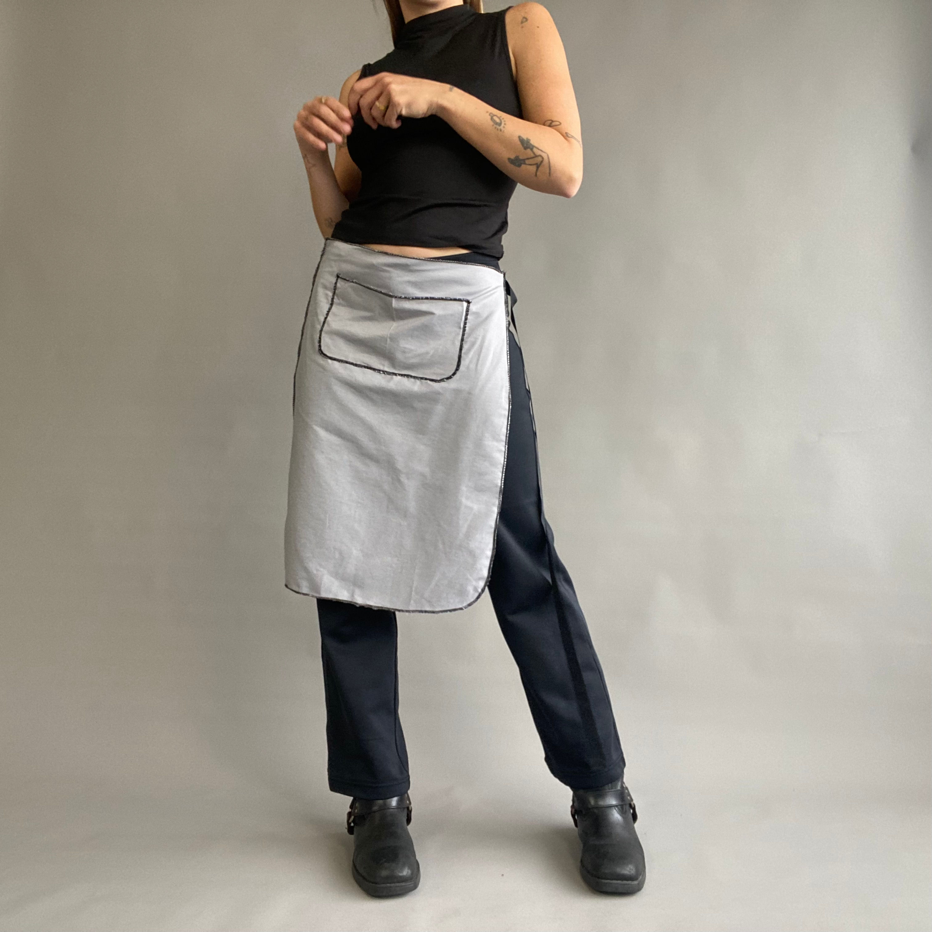 rozewolk apron skirt light grey