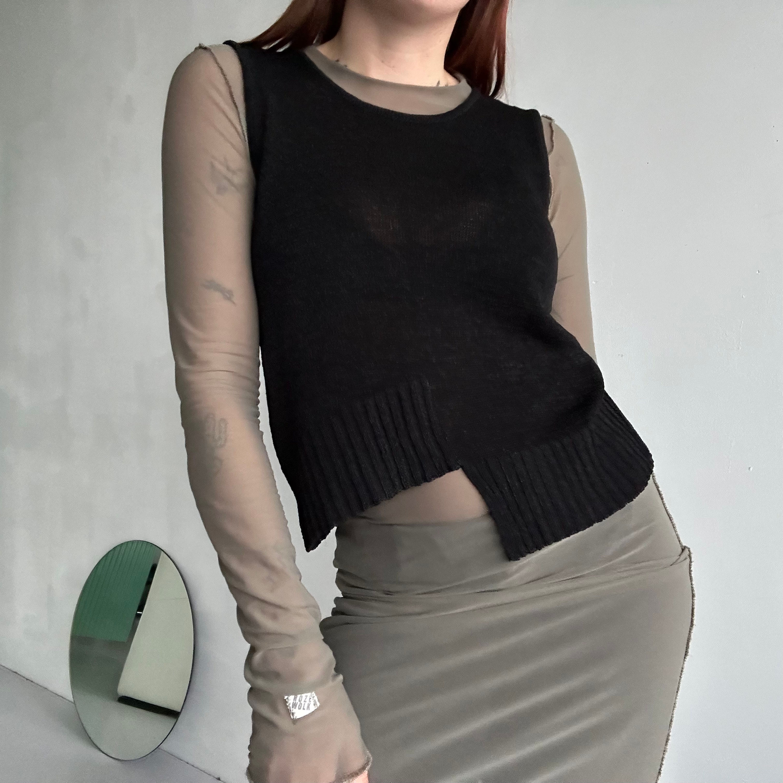 asymmetric knit top