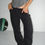 Thumbnail: low waist baggy linen trousers black