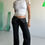 Thumbnail: low waist pinstripe capri trousers