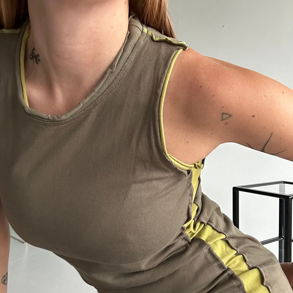 Thumbnail: asymmetric layered jersey dress kaki/green