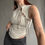 Thumbnail: rozewolk fitted drawstring tanktop beige