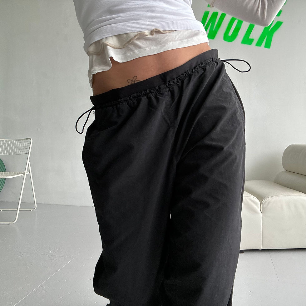 Thumbnail: low waist mex x parachute trousers black