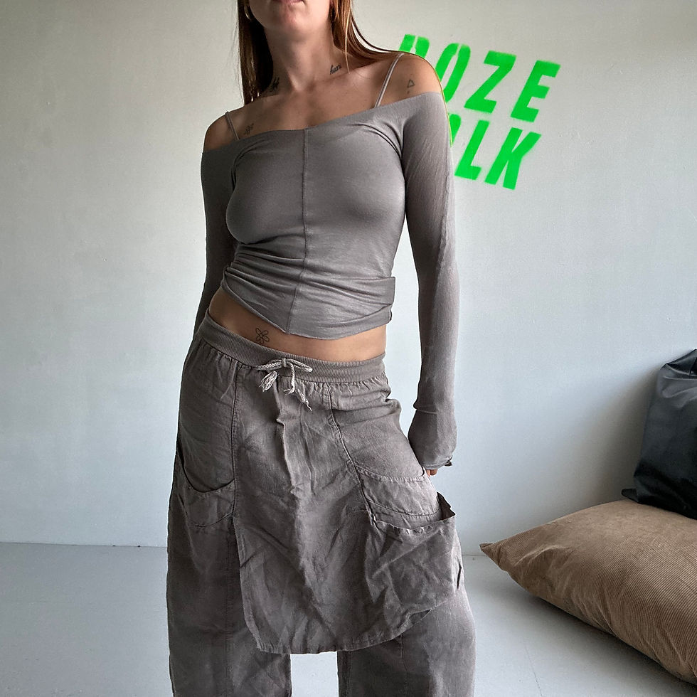 Thumbnail: linen capri skirt trousers
